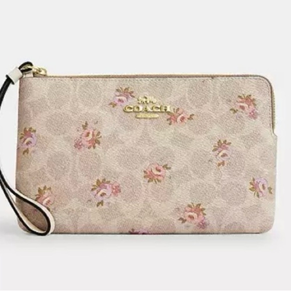 Coach Beige Floral Wristlet - Picture 5 of 6